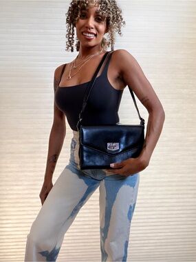 Vintage 1977 U.S. Air Force Women’s Black Leather Uniform Handbag — H. Margolin